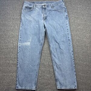 Wrangler Jeans Mens 36x29 Blue Regular Fit Straight Leg Light Wash Denim 9760WDR